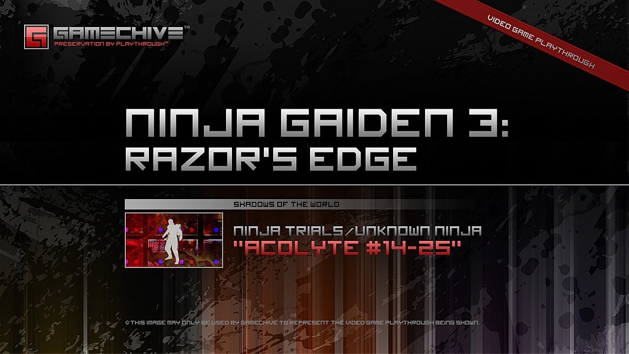 Ninja Gaiden 3: Razor's Edge (PS3) Gamechive (Ninja Trials: Unknown Ninja - Acolyte #14-25) [Solo]