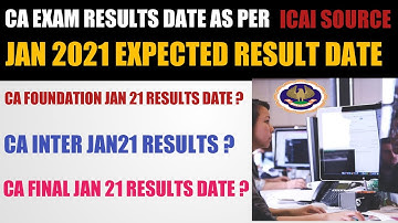 CA RESULTS DATE JAN 2021 AS PER ICAI SOURCE | CA FOUNDATION,CA INTER & CA FINAL | EXPECTED DATE