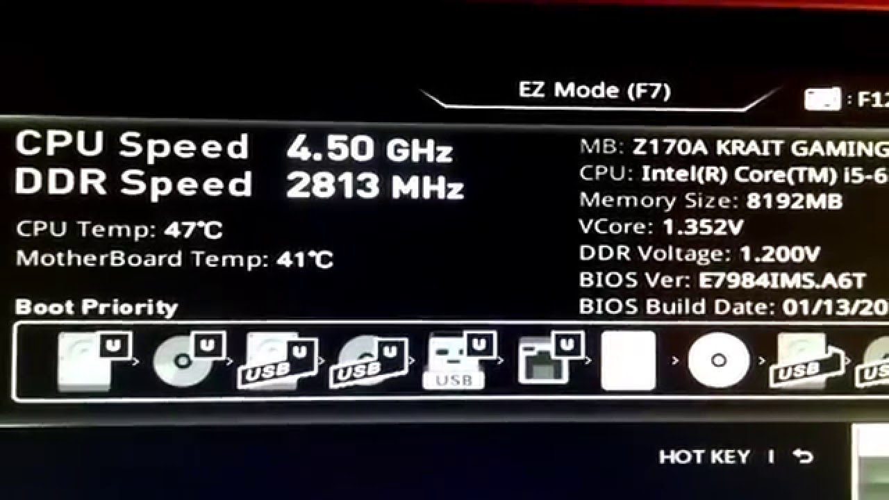 Overclocking Skylake Core-i5 6500 to 4.5ghz on MSI Z170A Krait Gaming  Motherboard