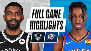 Brooklyn Nets Vs Oklahoma City Thunder Full Game Highlights 2020-21 Nba Season January 29, 2021