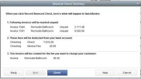 RPPC Inc - QuickBooks Recording Bounced Checks
