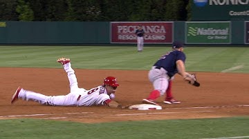 BOS@LAA: Featherston safe at first, call confirmed