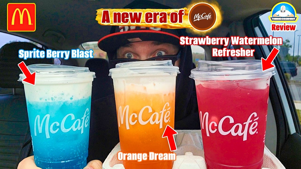 Refreshers Macccas McDonald's® McCafé Drinks Review! 🍓🍉🍊🥤 | NEW Refreshers & Dirty Sodas ...