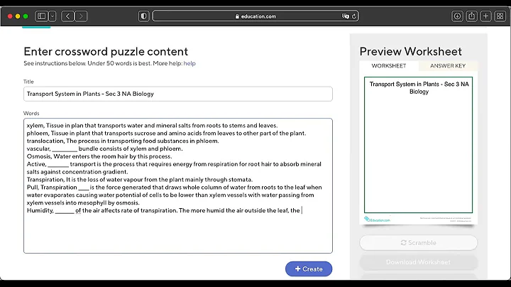 Improve Learning with Crossword Puzzle Generator