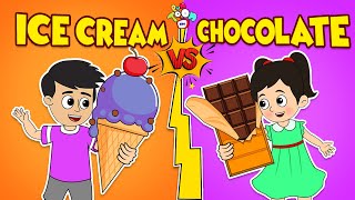Ice cream Vs Chocolate | Challenege | Animated Stories | English Cartoon | Moral Stories | PunToon