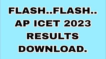 AP ICET 2023 RESULTS DOWNLOAD LINK