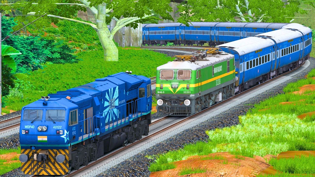 WDP4D to WAG9 ICF BLUE TRAIN LOCO CHANGE | BUMPY RAILROAD | Train Simulator | Railworks | NTG GAMING