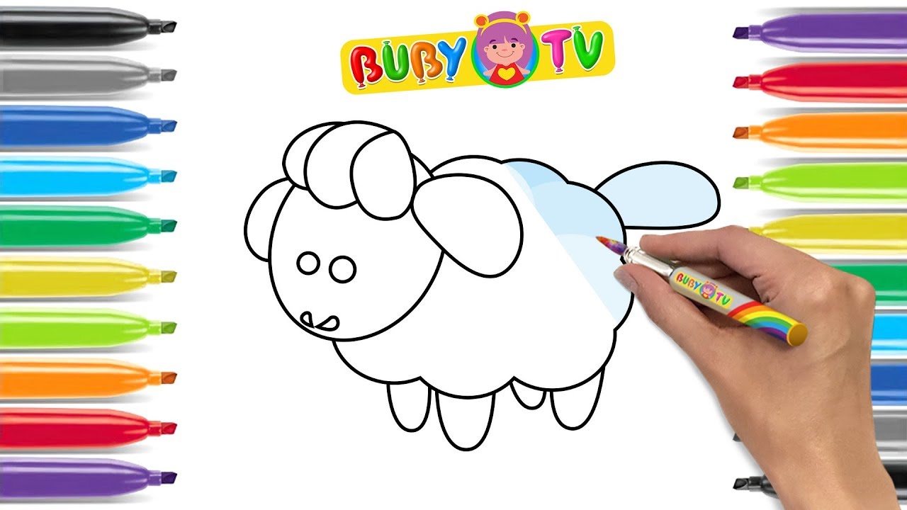 Impara a disegnare una pecora âœ ðŸ˜€ ðŸ– Disegni di Pasqua per bambini e disegnare una pecorella