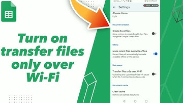 How to Turn on transfer files only over Wi Fi on Google Workspace Sheets