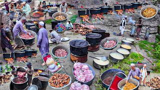 Stunning Traditional marriage ceremony | Afghanistan wedding food preparation | Kabuli Pulao recipe