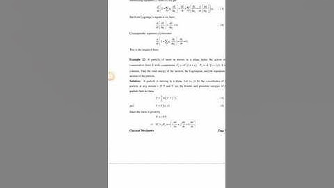 Kinetic Energy  as function of  Generalized  Velocities  MSc 1 Sem1 Unit 1 Classical Mechanics