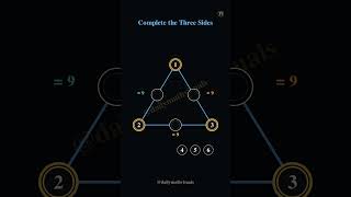 Can You Solve the Magic Triangle | Make Every Side Equal 9