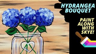 painting hydrangeas acrylic jar mason still tutorial