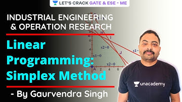 Linear Programming: Simplex Method | Industrial Engineering & Operation Research | GATE/ESE 2021