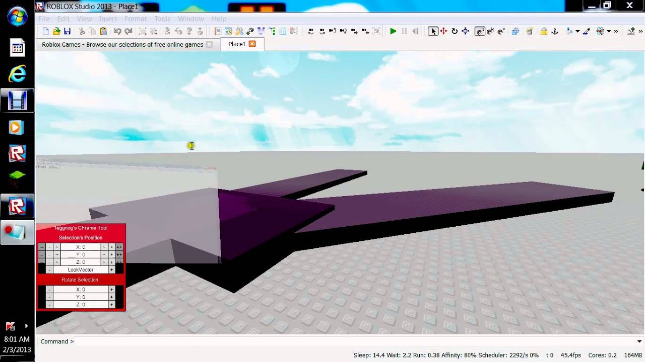 How To Cframe In Roblox Studio 2013 Youtube - how to cframe in roblox studio