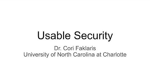 Usable Security