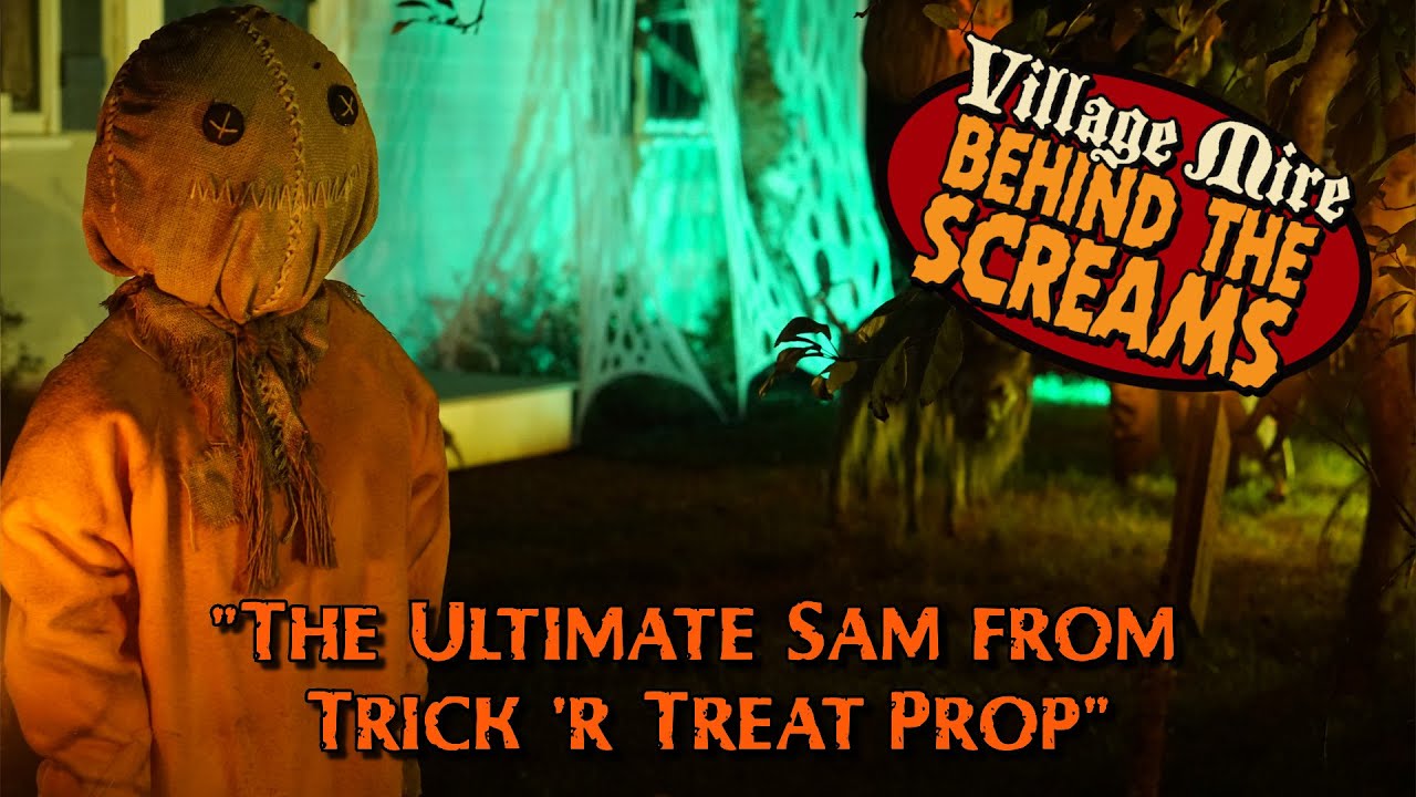 Ultimate Sam from Trick 'r Treat Prop | Village Mire Yard Haunt #yardhaunt #homehaunt #halloween