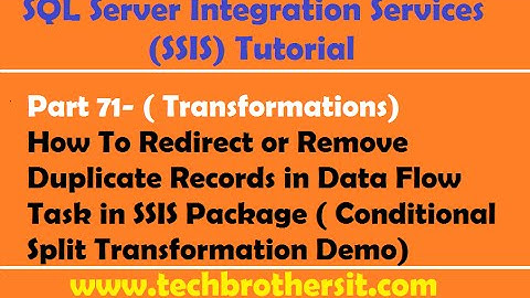 SSIS Tutorial Part 71-How To Redirect or Remove Duplicate Records in Data Flow Task in SSIS Package