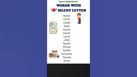 B silent words | English grammar |  Silent letters in English.