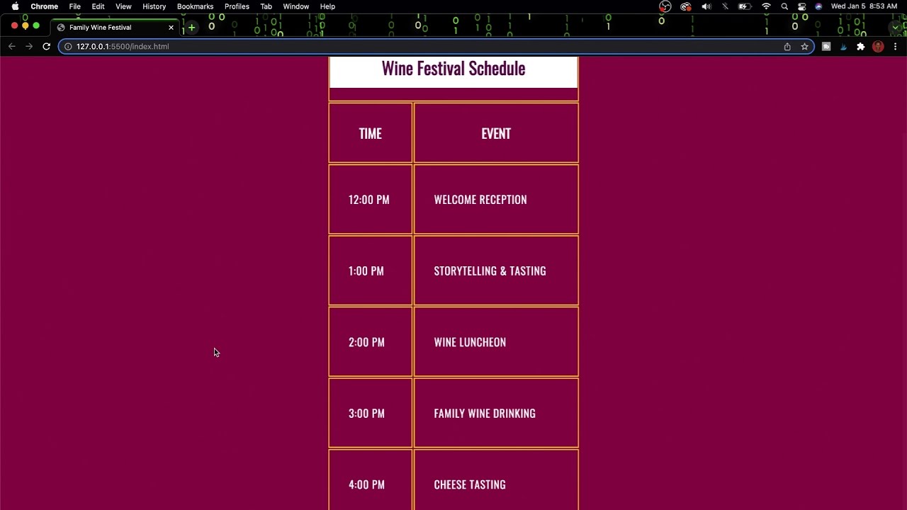 How to Create a simple schedule in HTML & CSS: (VS CODE) - YouTube