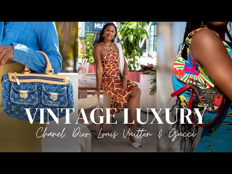 VINTAGE DESIGNER HANDBAG HAUL  Thrifting Louis Vuitton, Dior and Gucci! 
