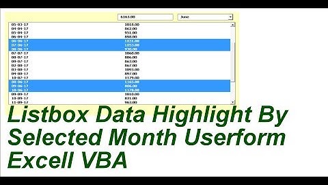 Highlight Listbox Data By Monthly Userform Excel VBA