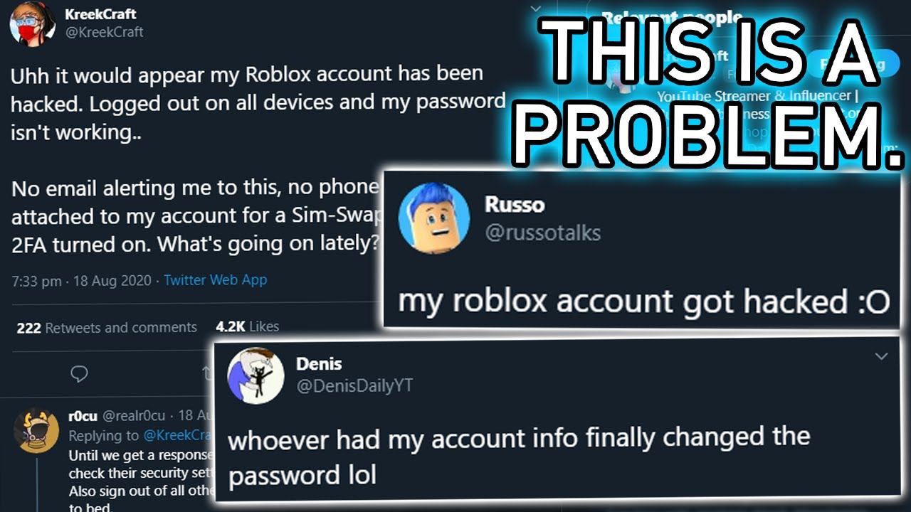 Roblox Youtubers Keep Getting Hacked What Is Going On Youtube - hack deniss roblox account