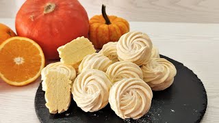 Tasty PUMPKIN-ORANGE Marshmallow ! 100% always succeeds! Without  Gelatin! Without fat!