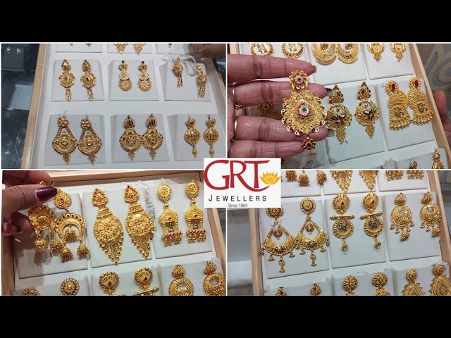 Buy Modernised Gleaming Gold Earrings |GRT Jewellers
