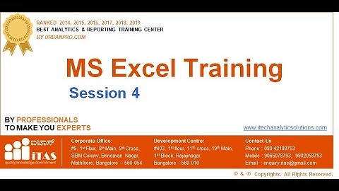 MS Excel Online Training Session 04 (April 2020 2PM Batch)