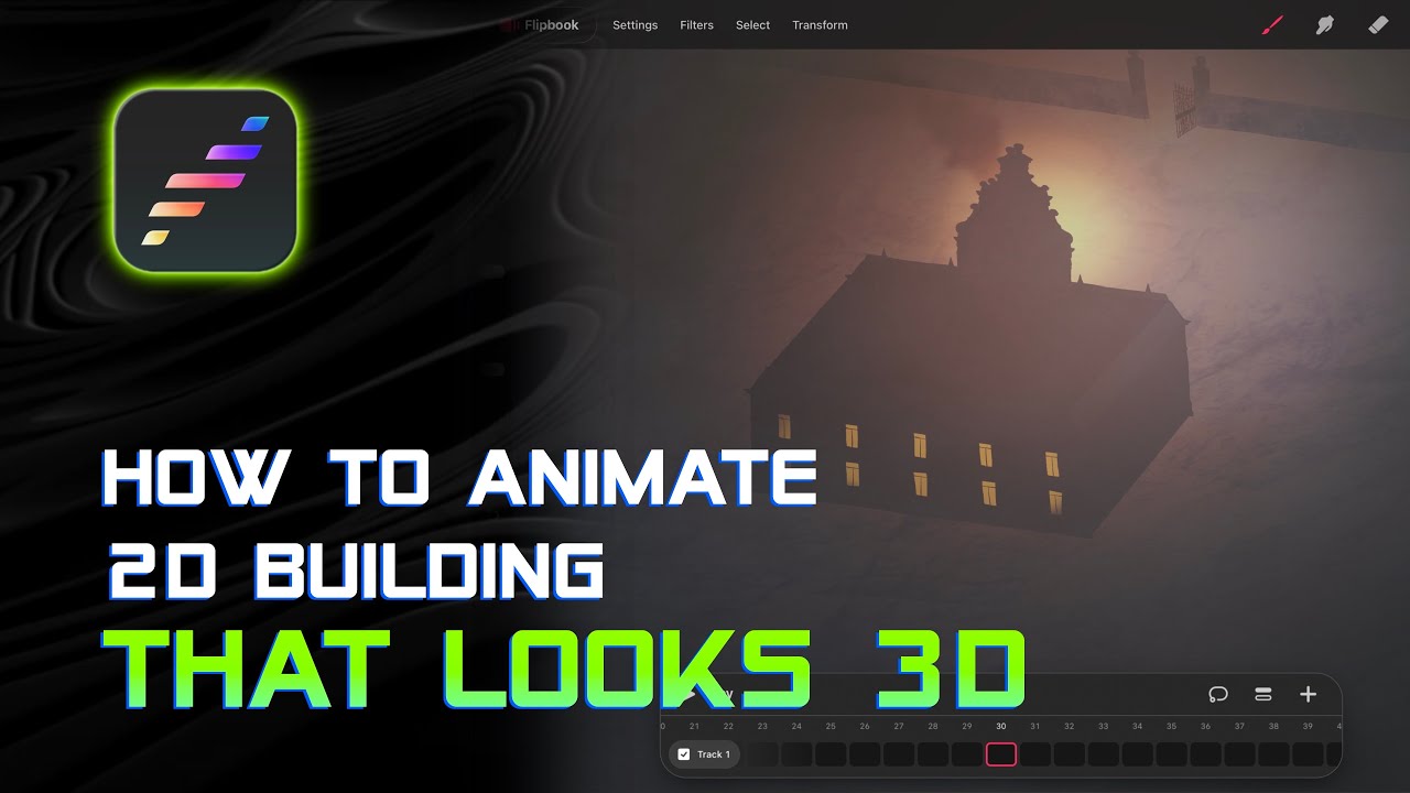 Как анимировать двухмерное здание, которое выглядит как трёхмерное, в Procreate Dreams 2 от @enrirdf