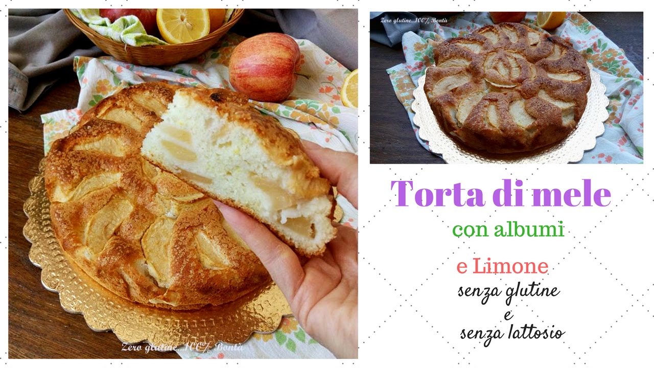 Torta di mele con albumi e limone senza glutine e lattosio