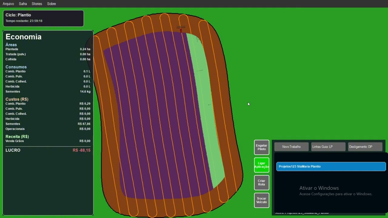 Simulador dos Projetos 123 - Plantio