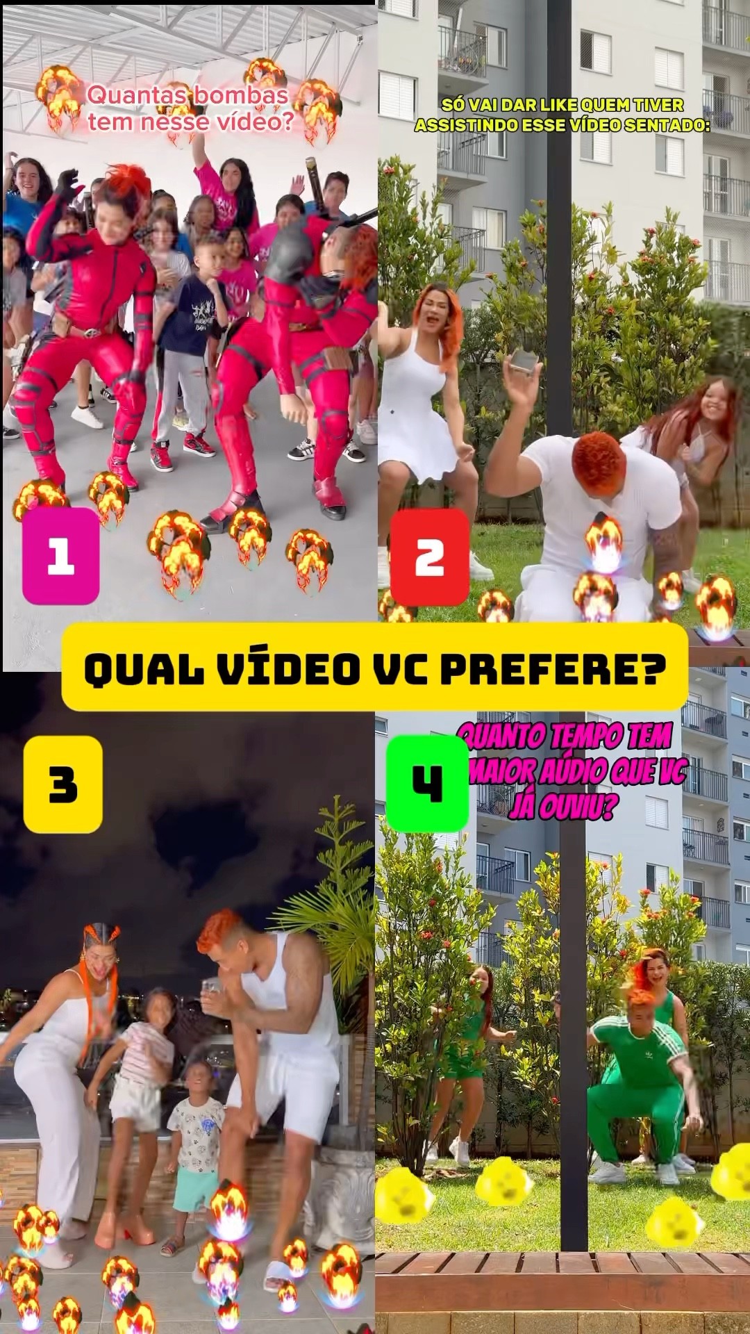 QUAL 1, 2, 3 ou 4? ​⁠@mayca.brasil ​⁠@Duda_dancer #dublagem #humor #funnymemes #apollosant