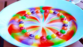 Water Rainbow M&M's and Skittles Science Experiment
