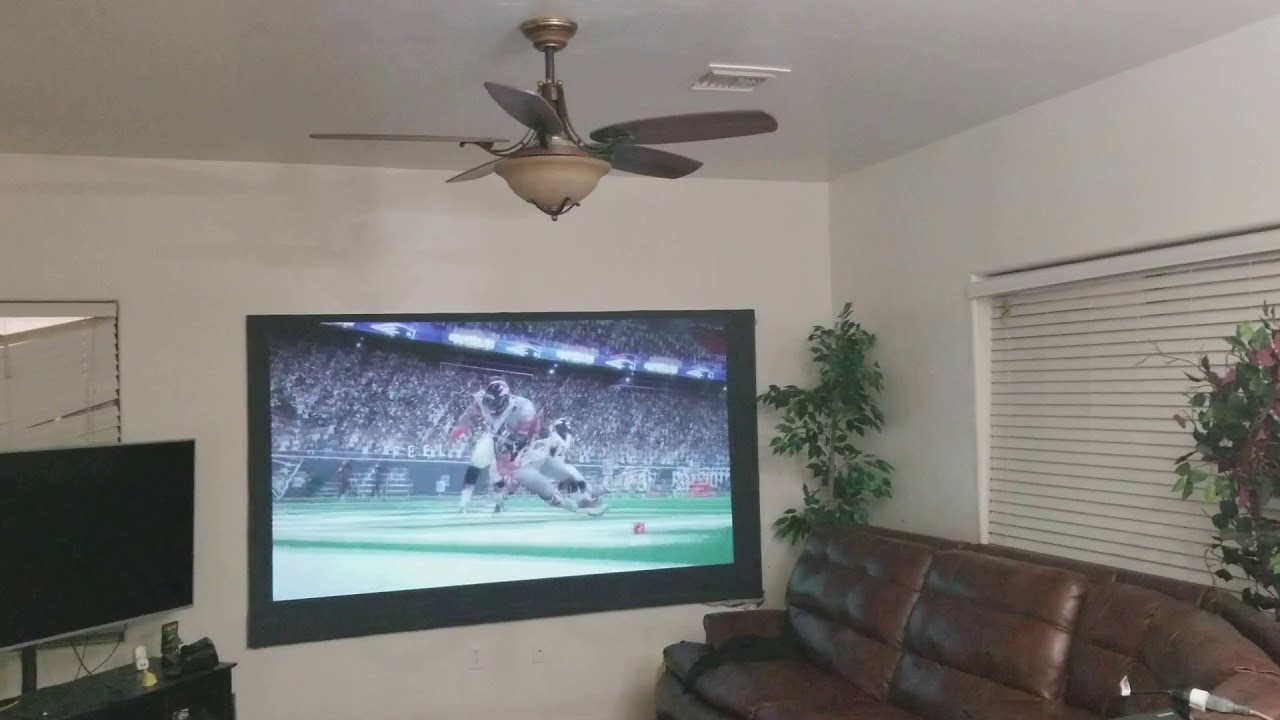 Optoma HD27 PhantomHD dark projector screen. Great contrast even with