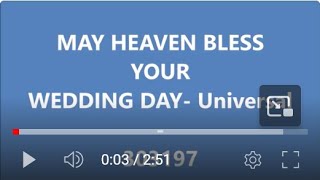 MAY HEAVEN BLESS YOUR WEDDING DAY - Universal - 303197