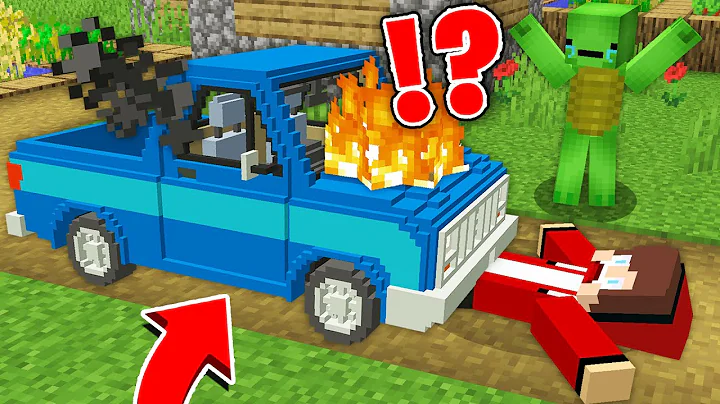 Mikey HURT and HIT JJ with CAR in Minecraft! - Maizen
