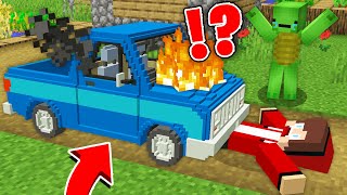 Mikey HURT and HIT JJ with CAR in Minecraft! - Maizen