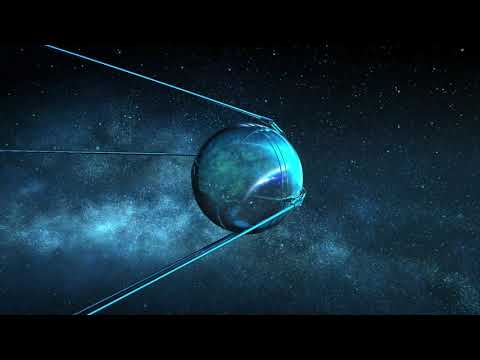 Футаж с искусственным спутником земли (ИСЗ)