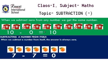 Class- I, Subject- Maths, Topic- SUBTRACTION (  -  ), Rawal International School