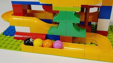 Satisfying building blocks unboxing Marble run race wave track & winding track