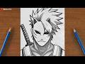 Easy Anime Drawing || How to Draw Kakashi ANBU Mask step-by-step || Easy Drawing for Beginners