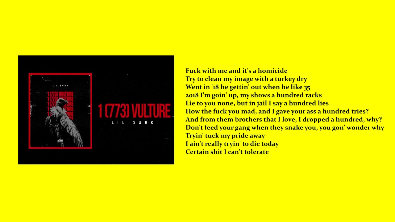 Lil Durk - "1 773 Vulture" (Official Lyrics Video)