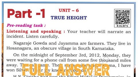 ||class 6 English|| unit-6 True height|| #class6 #class6english 