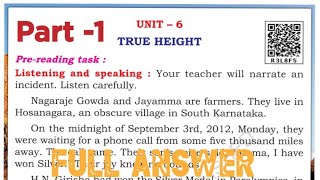 ||class 6 English|| unit-6 True height|| #class6 #class6english 