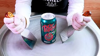 Dr Pepper Drink ice cream rolls street food - ايس كريم رول ب دكتور بيبر