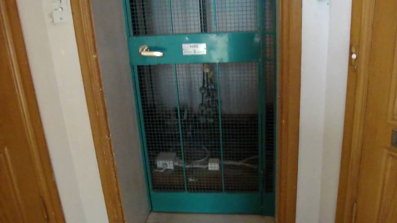 old Flohrs traction elevator at Wallingatan 37 in Stockholm..