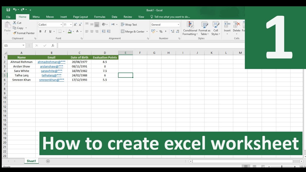 How to create excel sheet YouTube