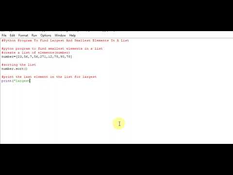 Python Program To Find Largest And Smallest Elements In A List